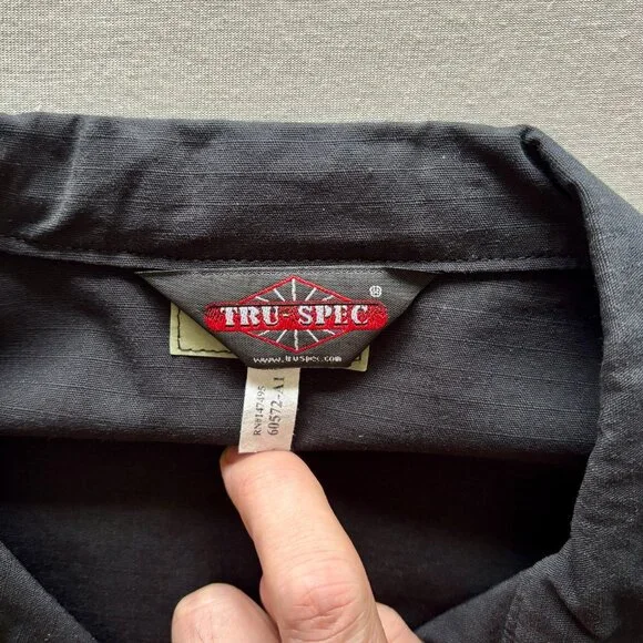 Vintage Men's Tru-Spec Black Tactical Utility Shirt Large Regular - Picture 6 of 14